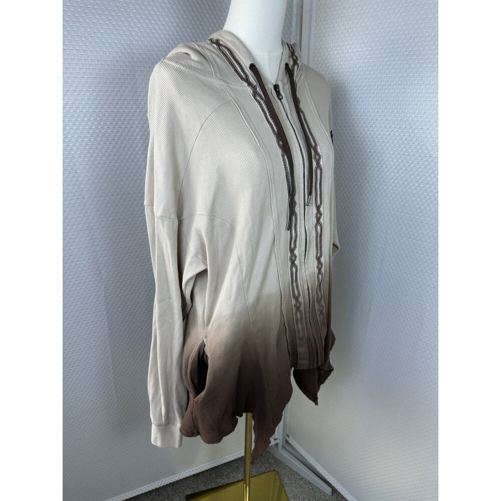 Western Boho Ombré Hoodie, Jacket Wolf Graphic, Southwestern, Tribal Large - Picture 9 of 15